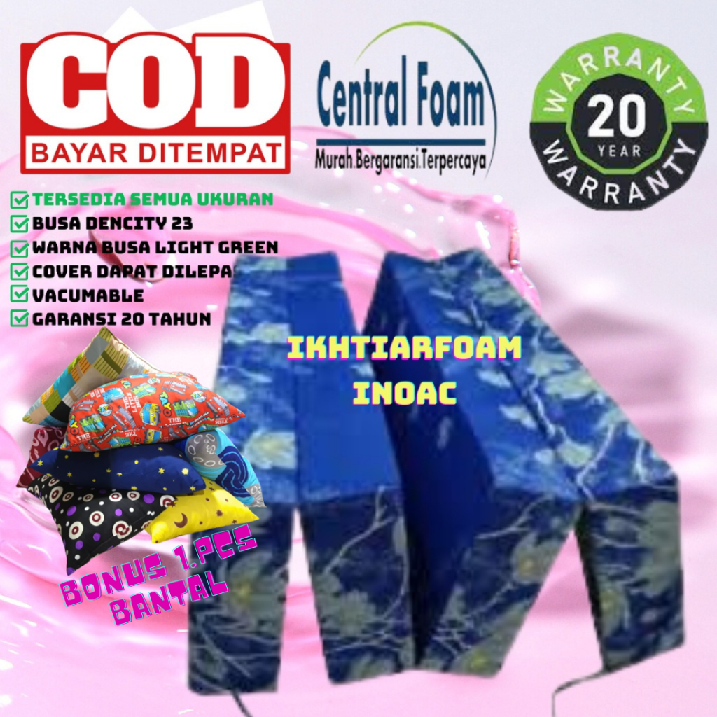 Kasur Lipat Inoac CENTRAL Kasur Lipat Busa D23 Uk 200 x 160 x 15 / 20  CM  Kasur Lipat busa Original