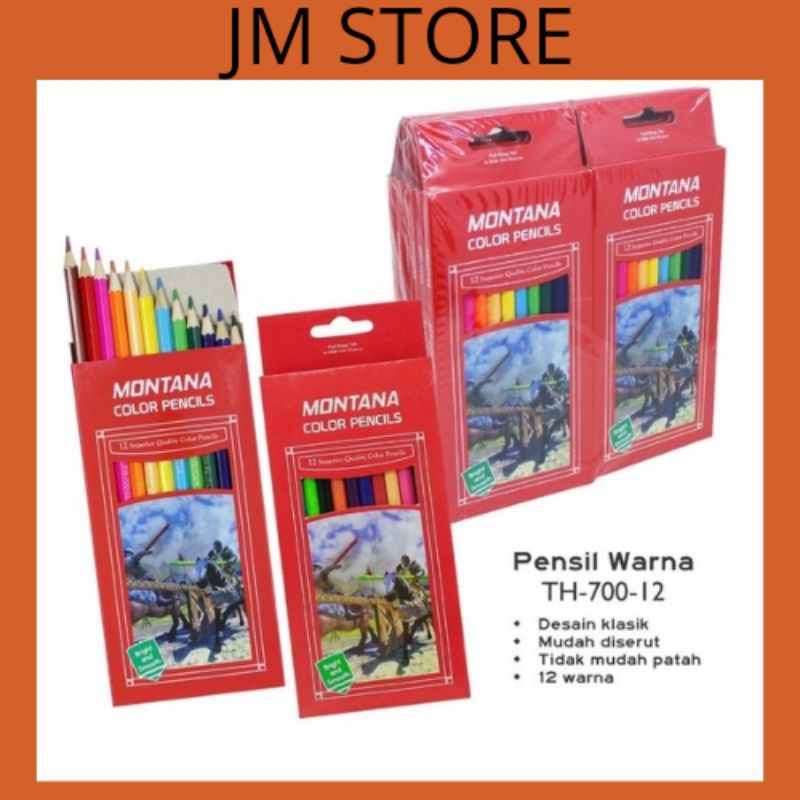 

JM Pensil Warna Color Pencils panjang 12Pcs