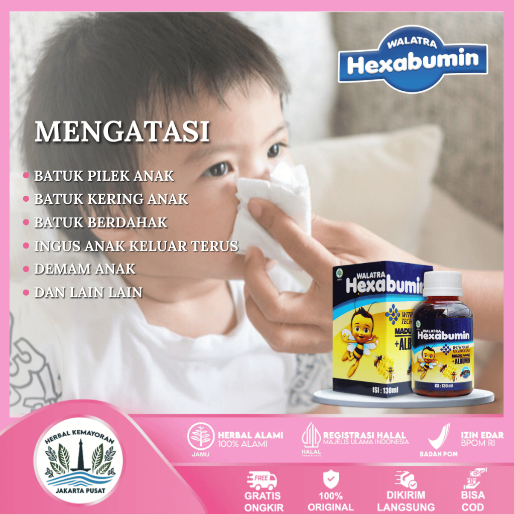 Obat Madu Batuk Pilek Anak Batuk Berdahak Kering Madu Herbal Untuk Anak Walatra Hexabumin ORIGINAL