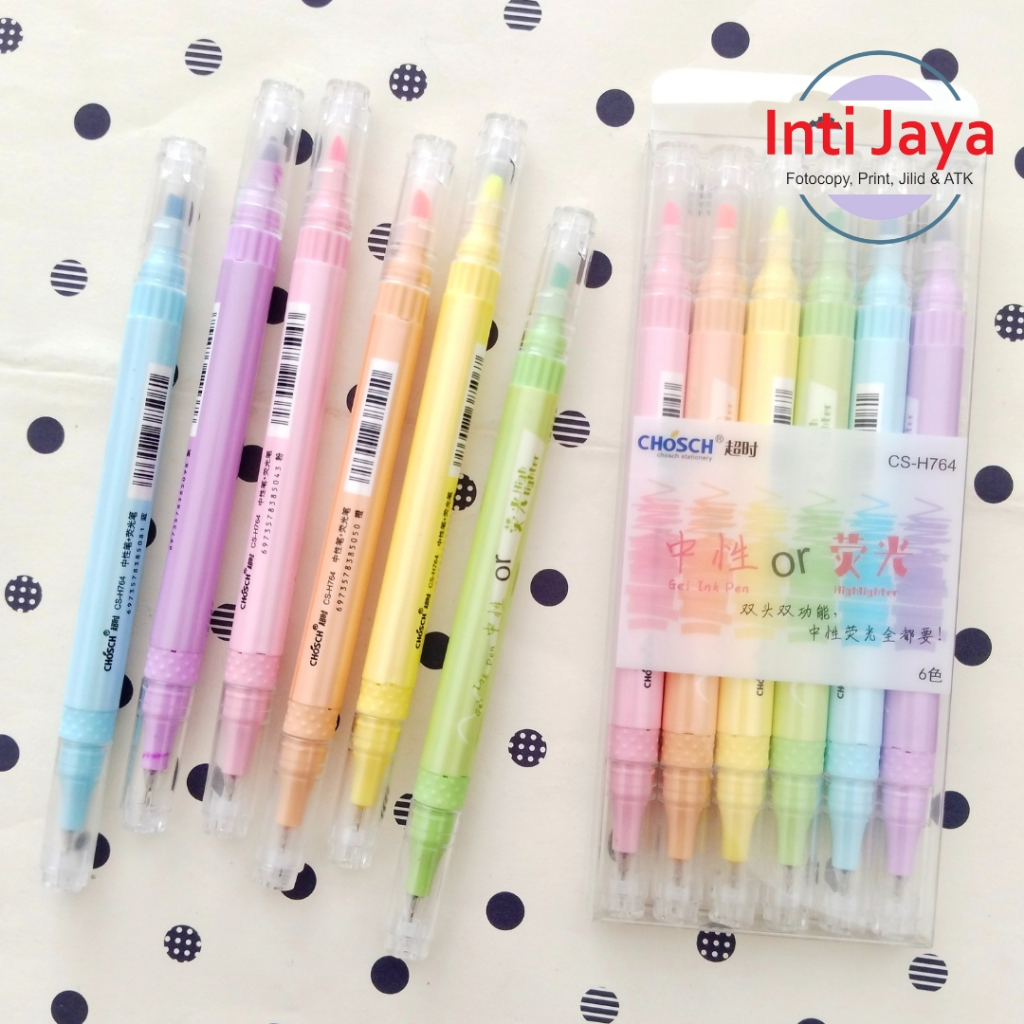 

Pulpen Highlighter 6 Warna 2 in 1 Chosch