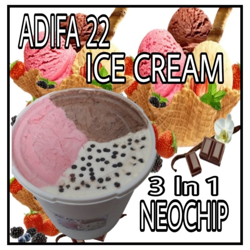 

Ice cream 8 liter 3 rasa chocochip Adifa Ice Cream