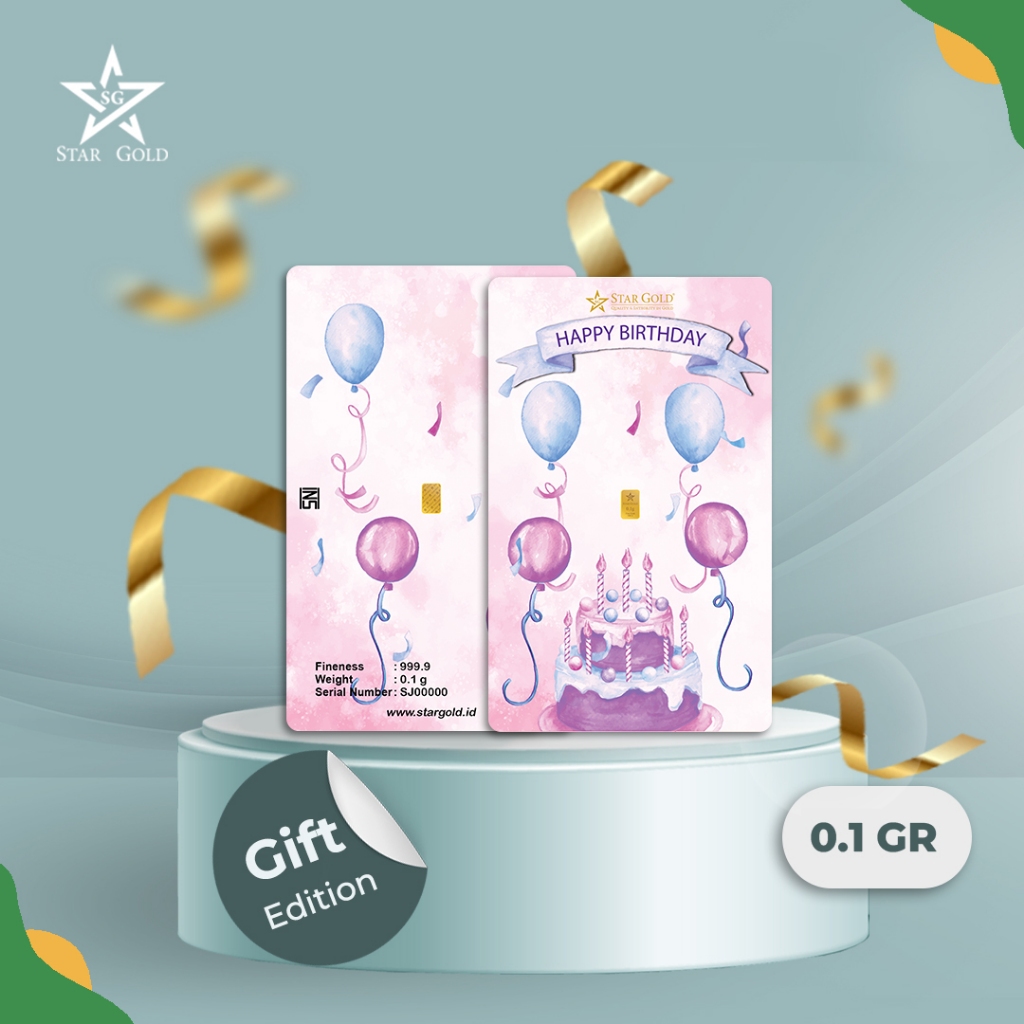 Emas Logam Mulia 24K StarGold Birthday 03 Gift Series 0.1 Gram dan 0.25 Gram