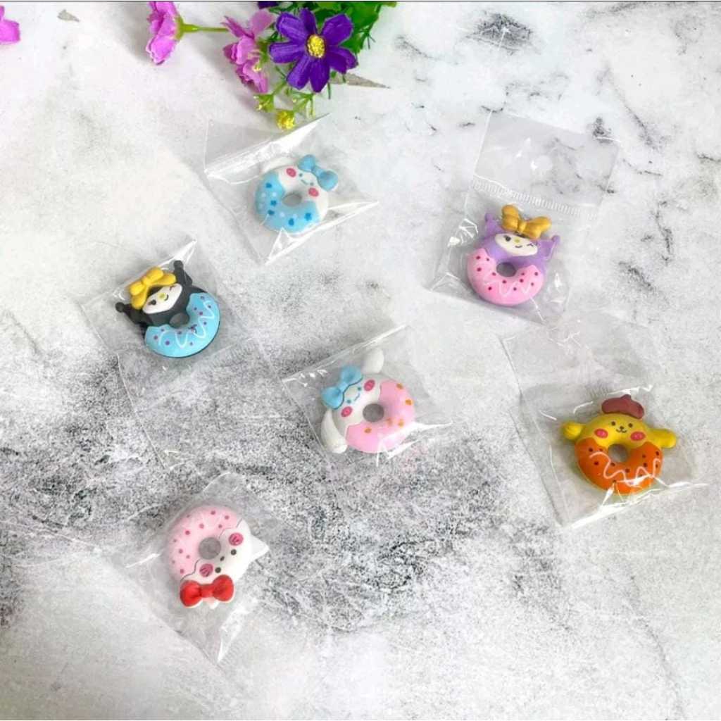 

Penghapus Karet 3D Rubber Eraser Setip Donat Sanrio SanX Cinnamoroll Kuromi Pompompurin Hello Kitty Donut Doughnut Cute