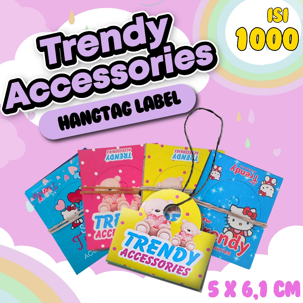 

1000 lembar Kertas Label Hang Tag gantungan kar penjepit aksesoris ukuran 5x6,1cm kualitas KW1