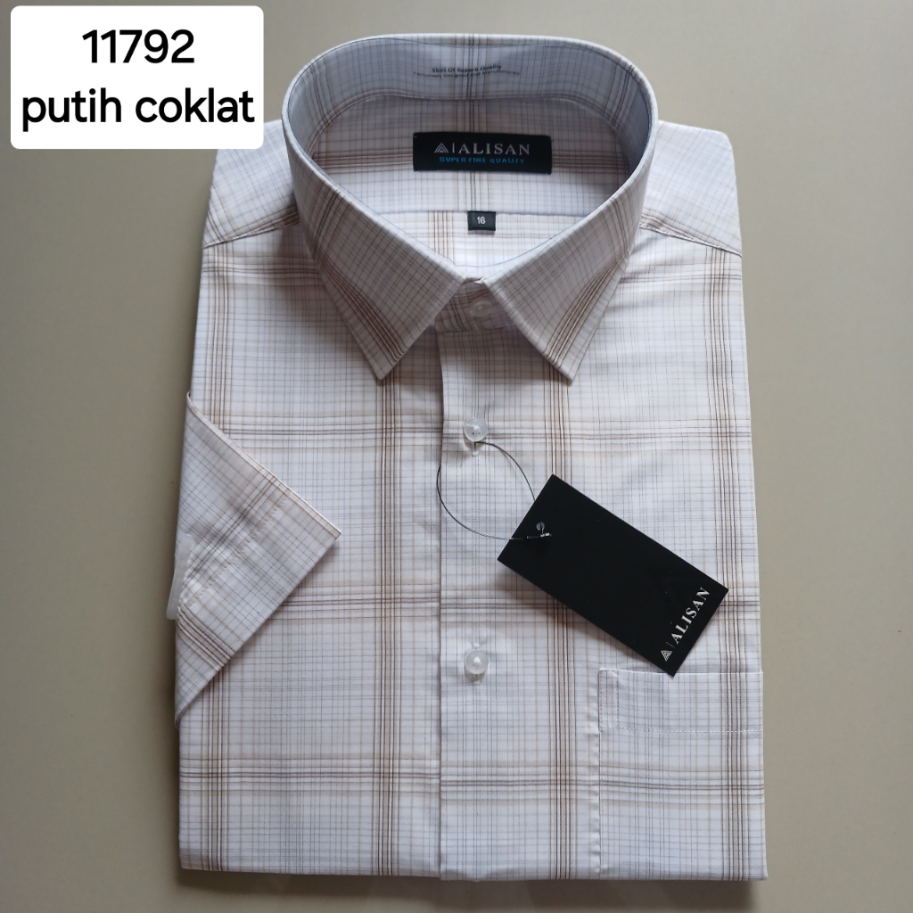 Kemeja Alisan Motif Kotak Lengan Pendek