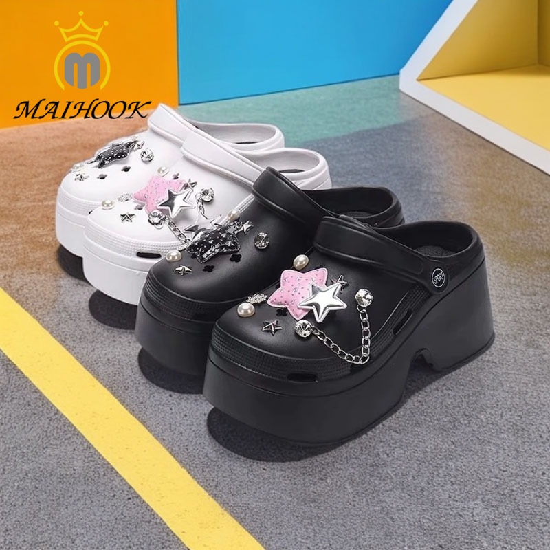 MAIHOOK Sandal Kodok Dewasa Wanita Kekinian Sandal Fuji Sandal Baim Wedges Sandal Jelly Wanita Empuk