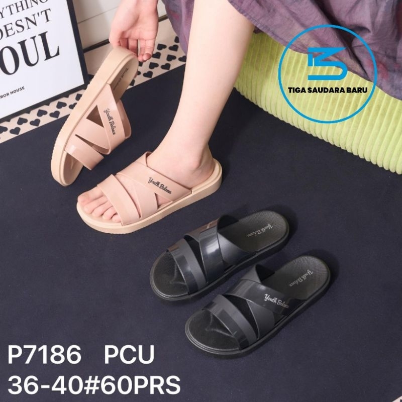 sandal BALANCE 7186 BAN DUA SILANG sandal jelly fashion karet wanita