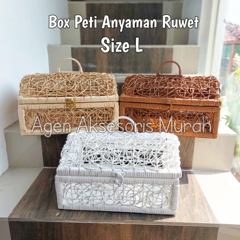Box Peti Anyaman Ruwet size L - Kotak Seserahan Harta Karun / Hidden Hantaran