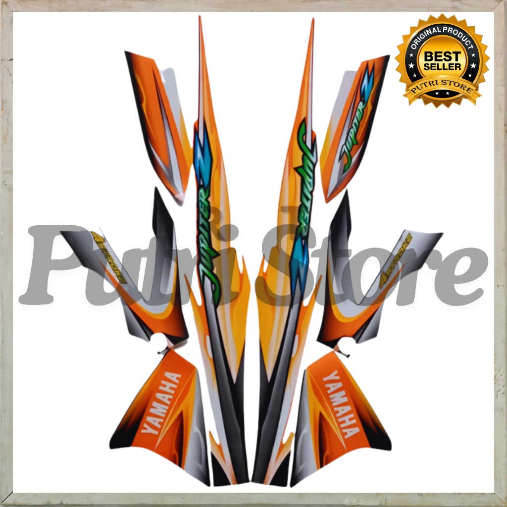 Striping Stiker Yamaha Jupiter Z Burhan 2005 Kuning Biru List Body Yamaha Jupiter Z Burhan 2005