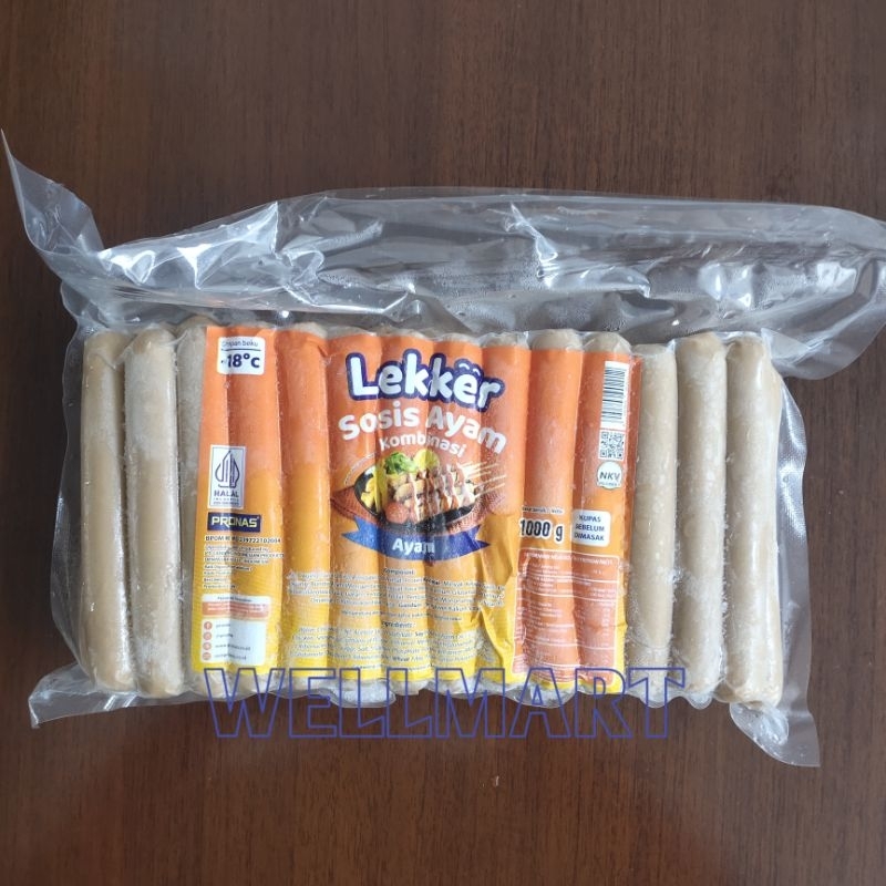 

Lekker Sosis Ayam 1 Kg Isi 42 Pcs Sosis Ayam Kombinasi Halal