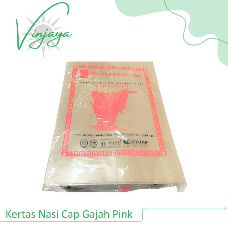 Kertas Nasi Besar Cap Gajah Pink isi 250 Lembar / kertas nasi coklat