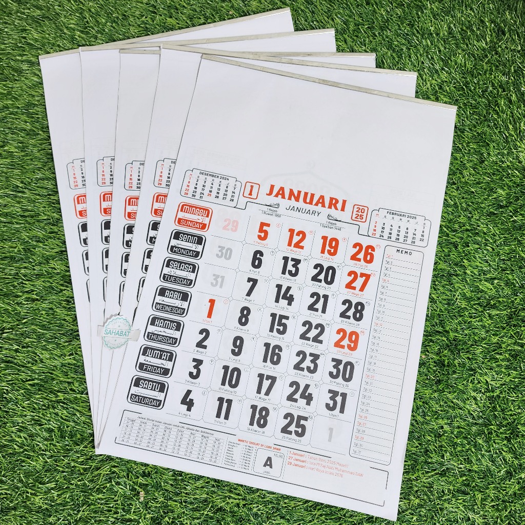 

KALENDER KERJA DAURULANG UKURAN 32×48 CM TAHUN 2025 / KALENDER DINDING TAHUN 2025 MURAH