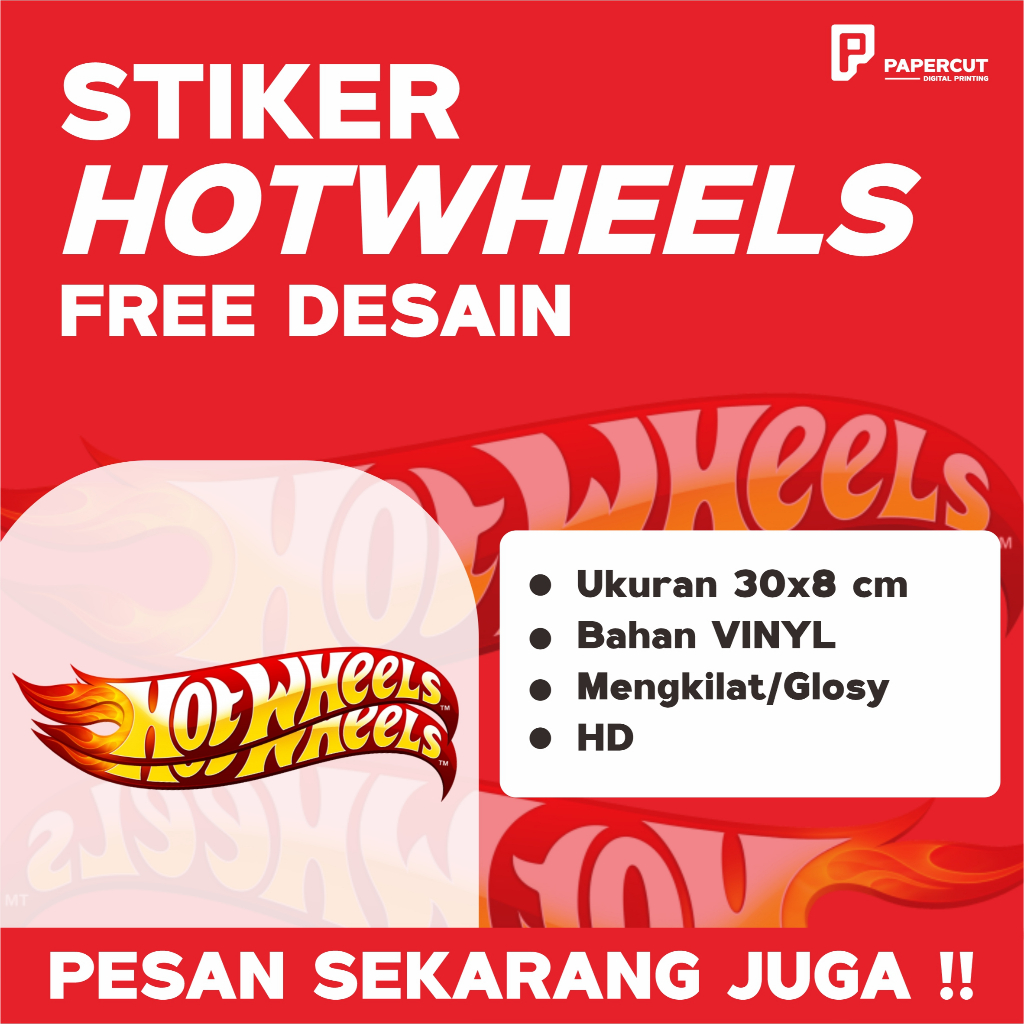 

HOTWHEELS STICKER Desain Free Ukuran 30x8