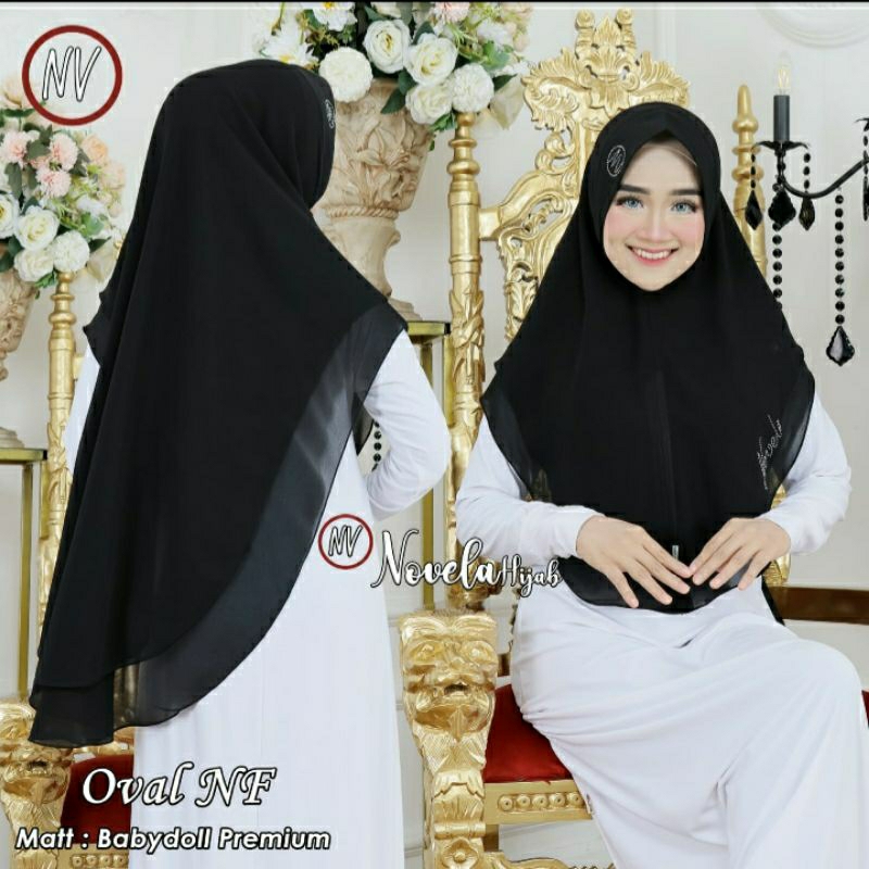 [COD]Novella hijab jilbab khimar 2 layer bahan ceruti babydoll premium