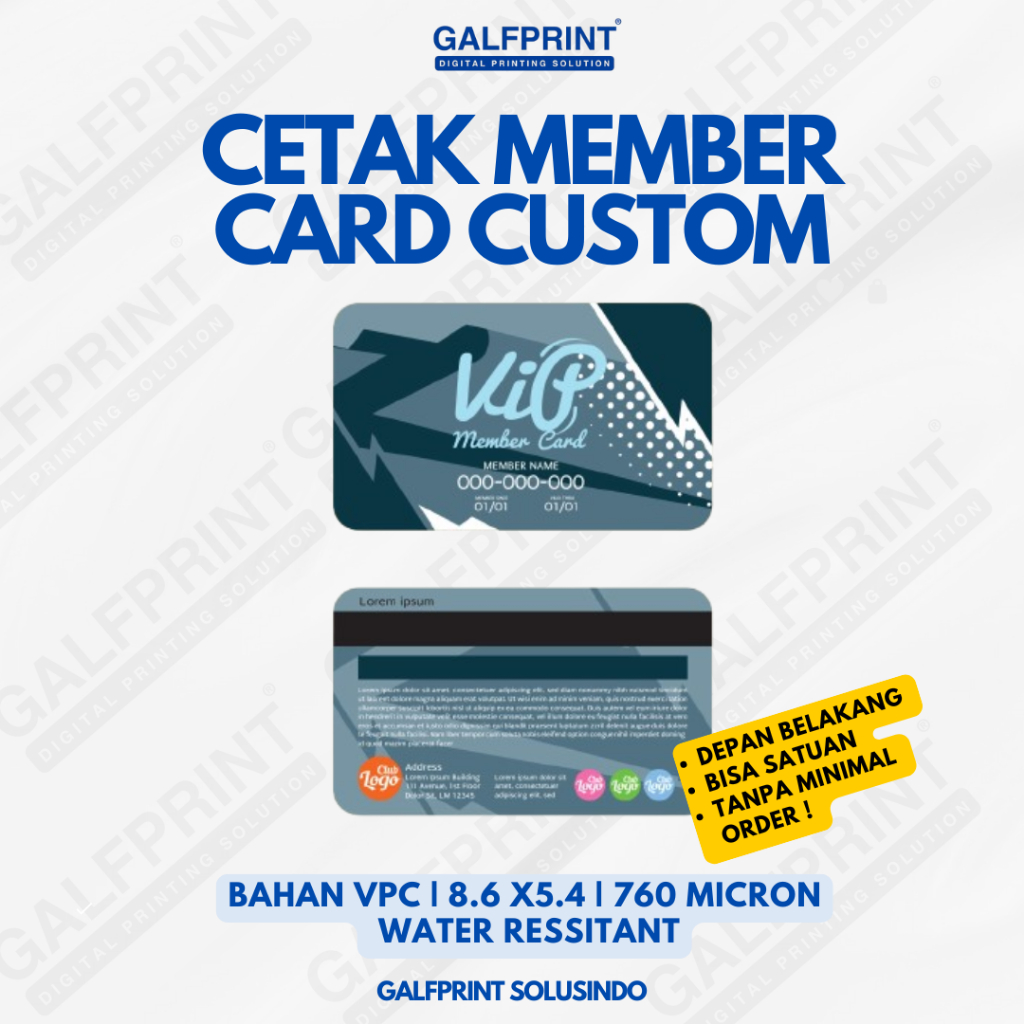 

GALFPRINT JASA CETAK MEMBER CARD CUSTOM ( BISA SATUAN )