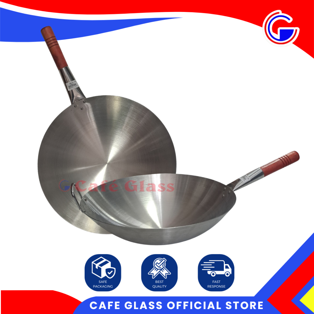 Wajan Gagang Kayu | Wajan Stainless Nasi Goreng | Wajan Penggorengan