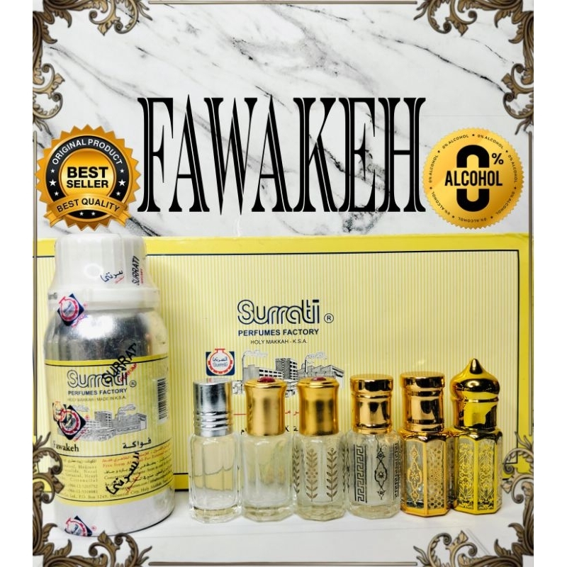 Bibit parfum murni tanpa campuran, aroma FAWAKEH by surrati
