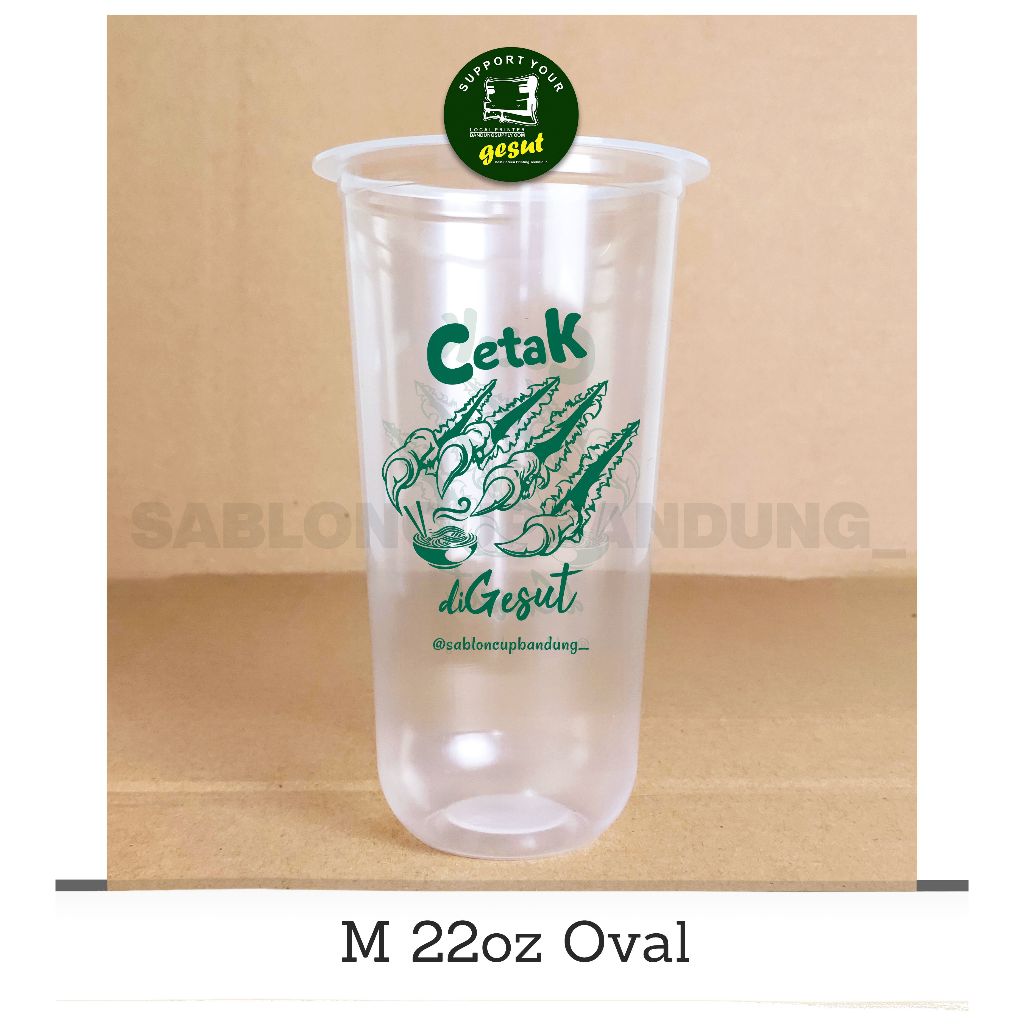 Sablon Cup 22oz Oval Sablon Plastik Cup Sablon Cup Minuman