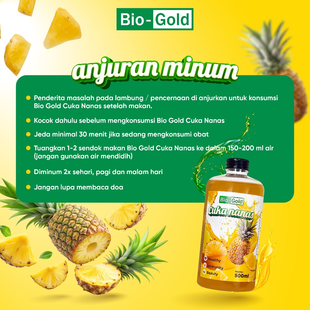 

Cuka Nanas Bio Gold Fermentasi Nanas 100 % Origina Bantu Atasi Diabetes, Kolesterol dan Asam Urat