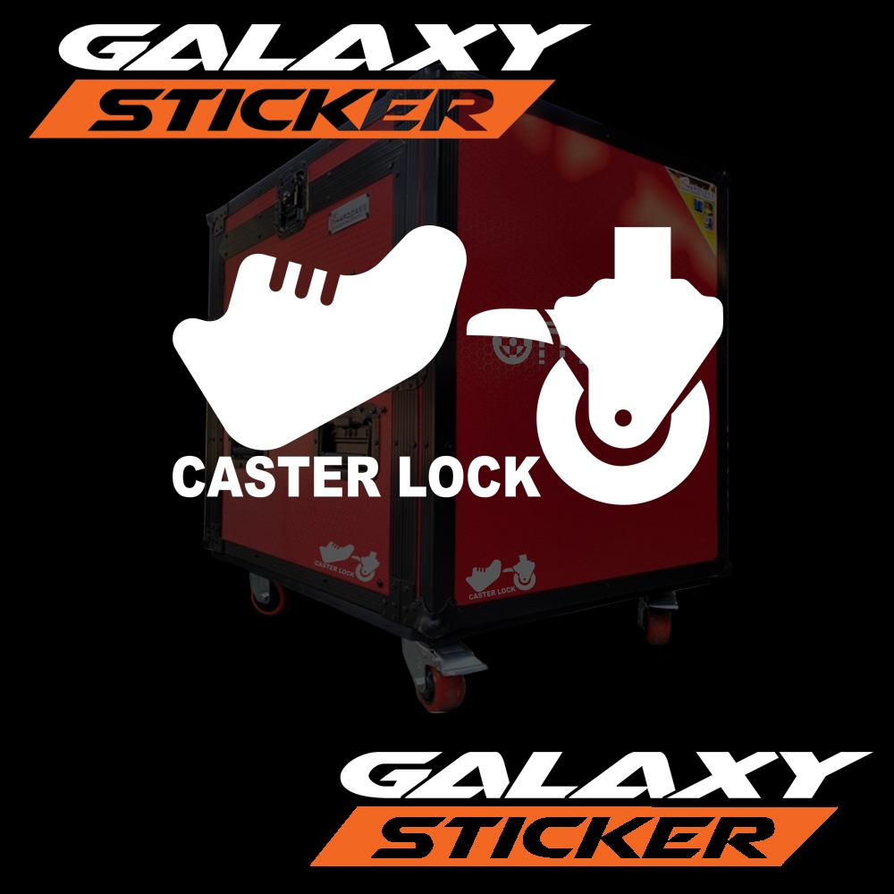 

cutting sticker hardcase box sound system caster lock.stiker box symbol kunci roda troli