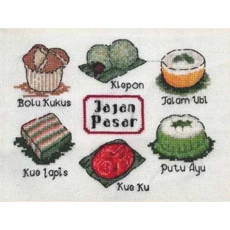 Paket kristik JAJAN PASAR dari Crosstitch Point