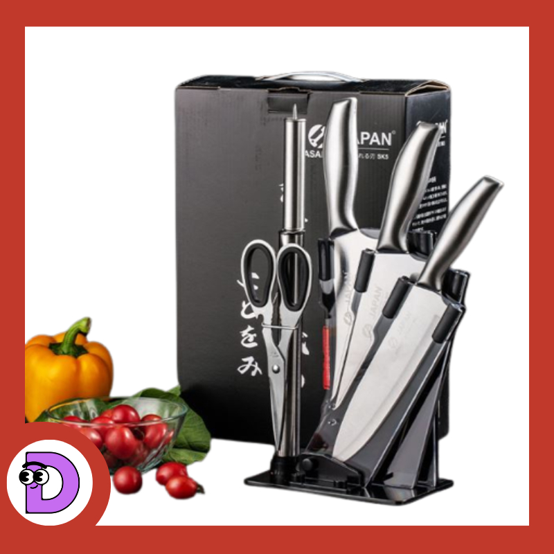 Pisau Premium Set 6 Pcs Pisau Daging Pisau Dapur Pisau Buah Jepang Original Super Tajam