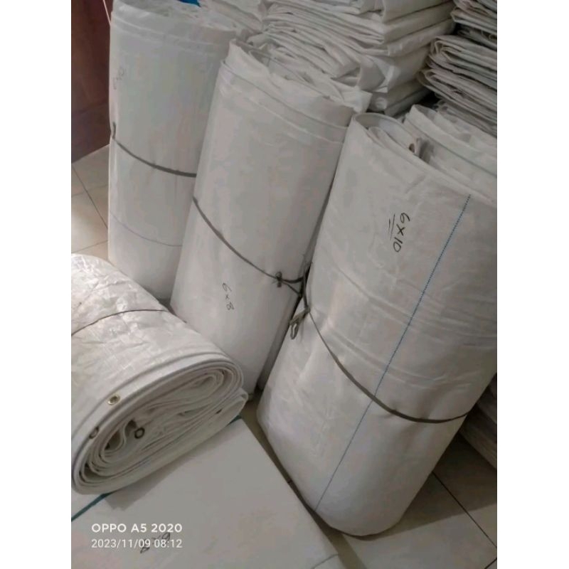 custom terpal tenda Rigging putih putih A20 Diamond korea+uv harga/meter² bebas pilih ukuran