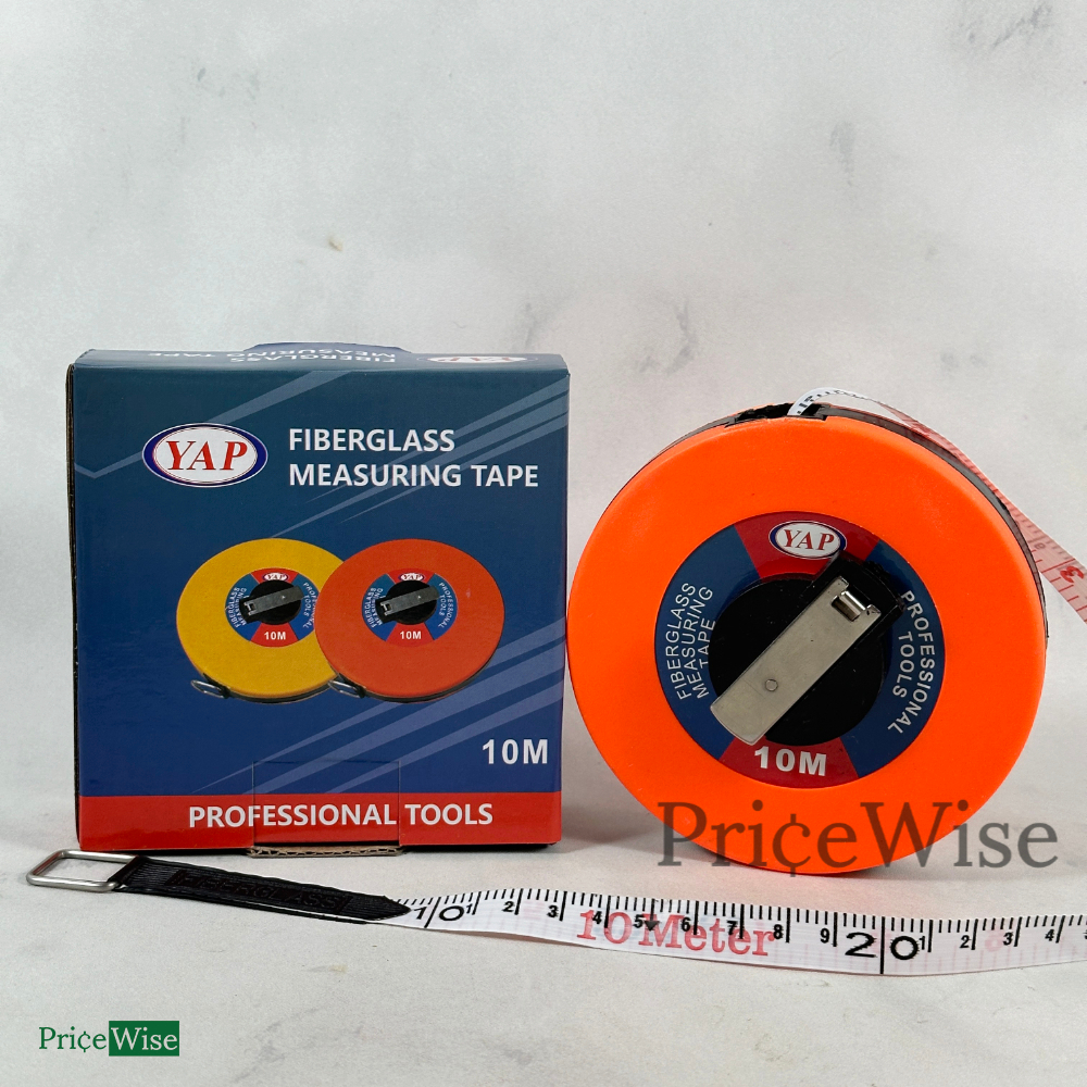 Meteran Gulung Kain 10 m YAP / Fiberglass Measuring Tape / Roll Meter Pengukur Jalan Fiber