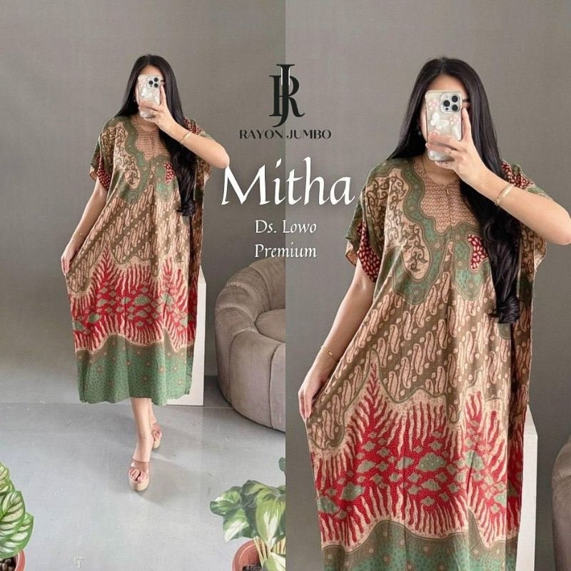 Rayon Jumbo - Mitha Daster Lowo LD 140 Busui Bahan Rayon Batik Homedress simple Mewah Elegan