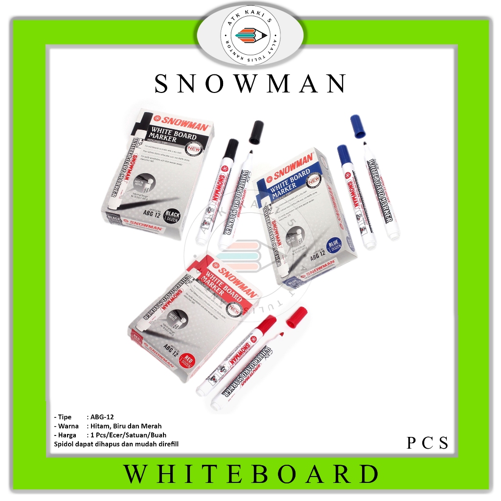 

SNOWMAN - Spidol ABG-12 White Board - PCS