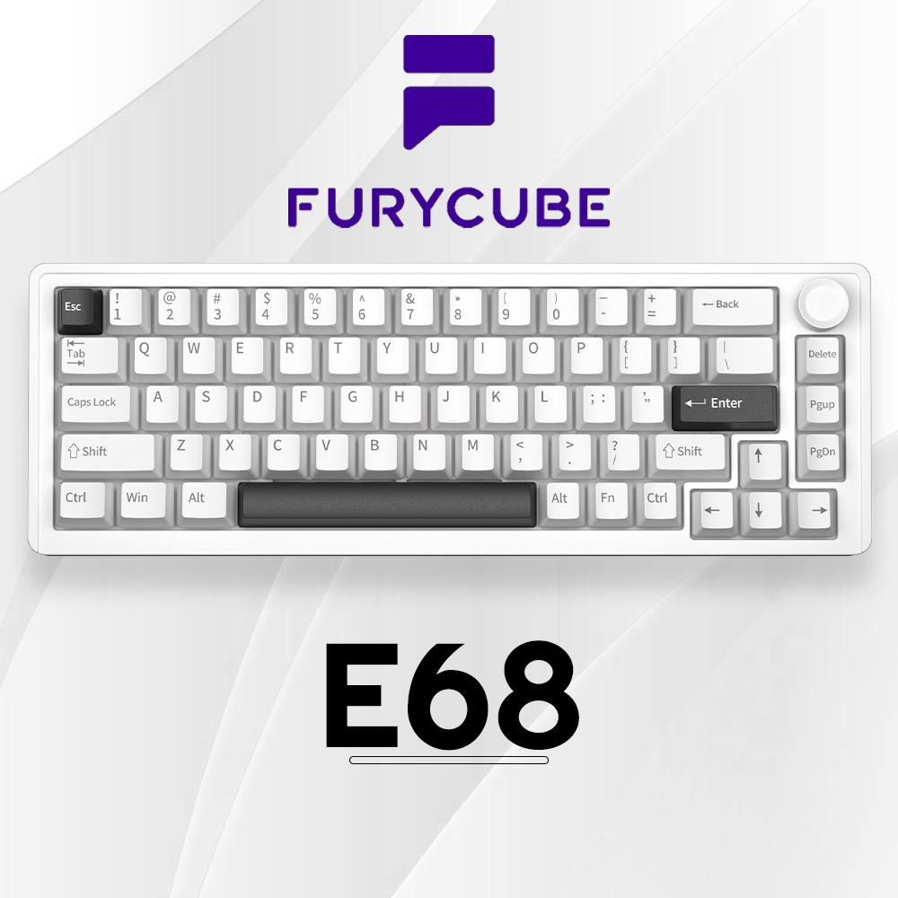 Furycube E68 Mechanical Keyboard 65% CNC Aluminium Wireless RGB Hotswap