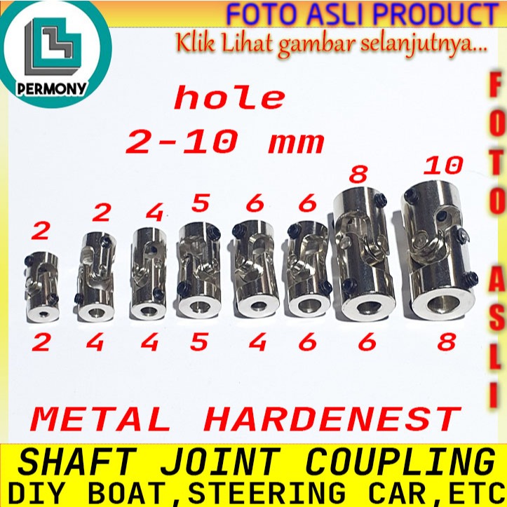 Joint Universal Mini Coupling adapter shaft motor RC boat converter sambungan as coupler kopel 2to2 