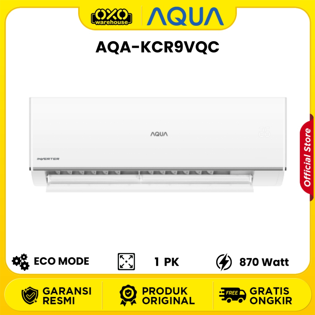 Aqua Ac Split Inverter 1 PK Hemat Daya Anti Karat AQA-KCR9VQC Garansi Resmi