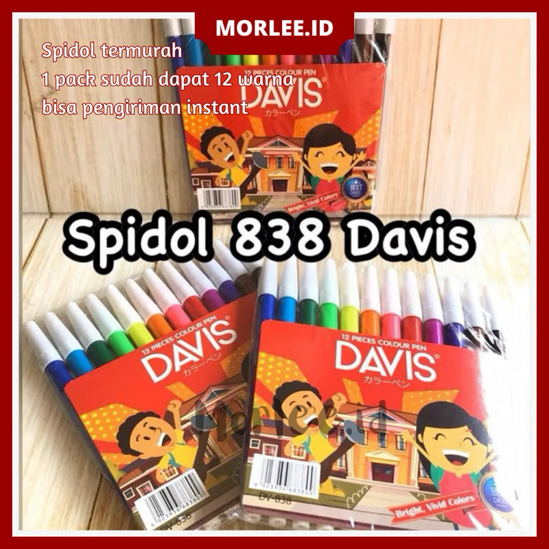 

SPIDOL 12 WARNA DAVIS 838 / SPIDOL WARNA WARNI MEWARNAI 12 pcs