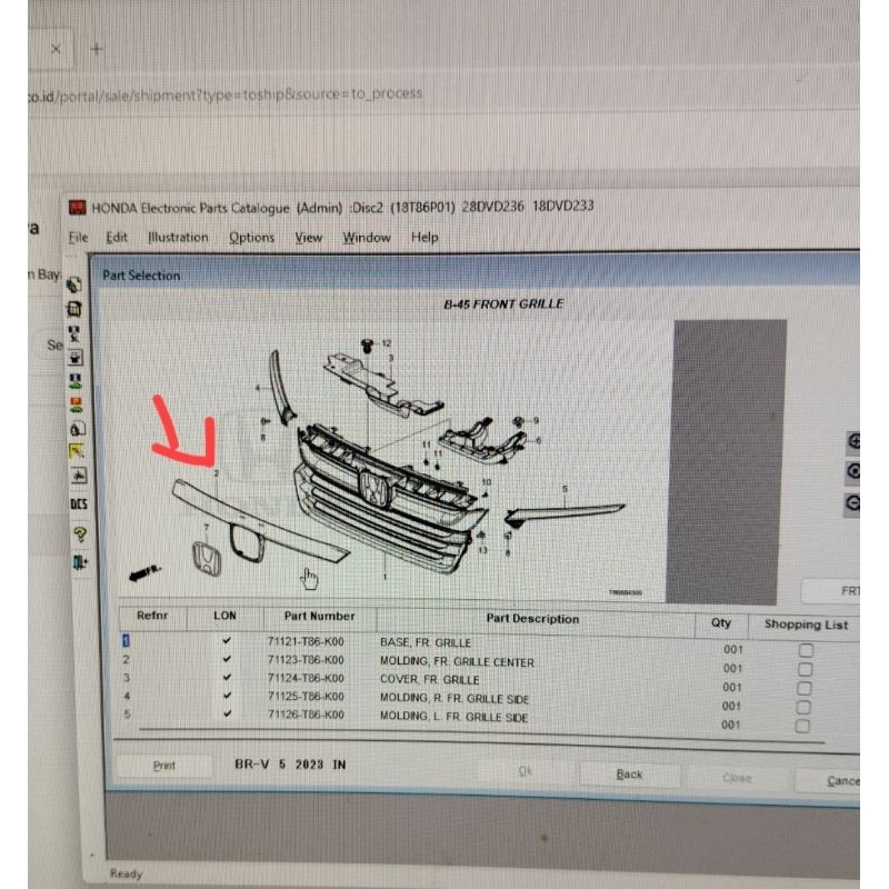 lis list chrome grill grille depan honda brv 2022 2023 2024 ori