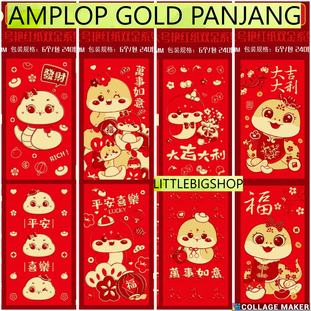 

ANGPAO TERBARU SHIO ULAR 2025 GOLD PANJANG IMLEK HONGBAO FUNG PAO