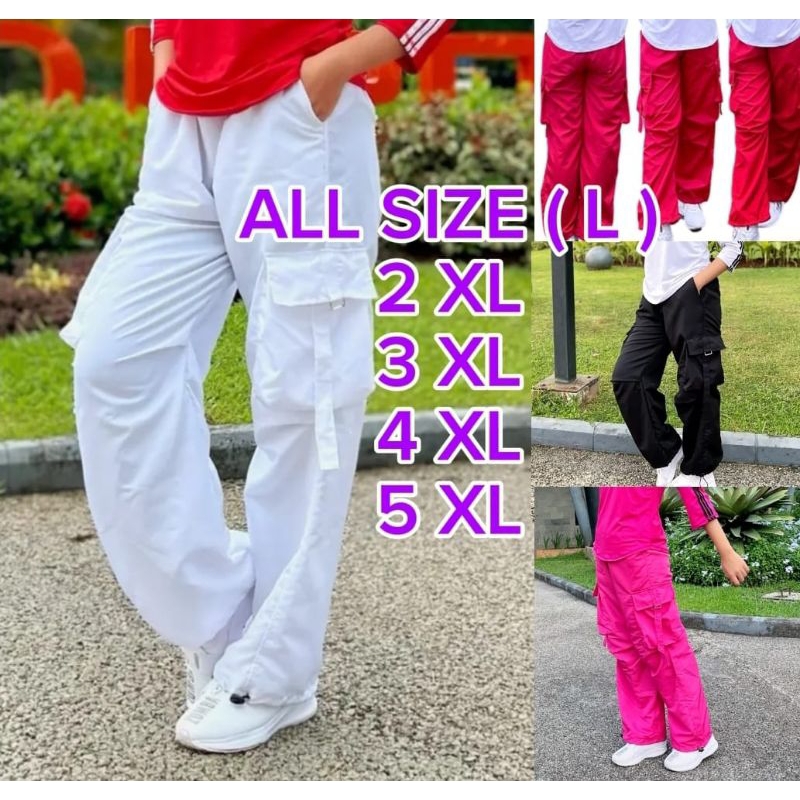 Cargo Pants Jumbo Wanita Terbaru Jogger Kargo Kulot Big Size Korean Style