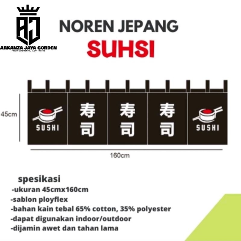 Noren tirai jepang cocok untuk resto, cafe dan rumah makan lainnya