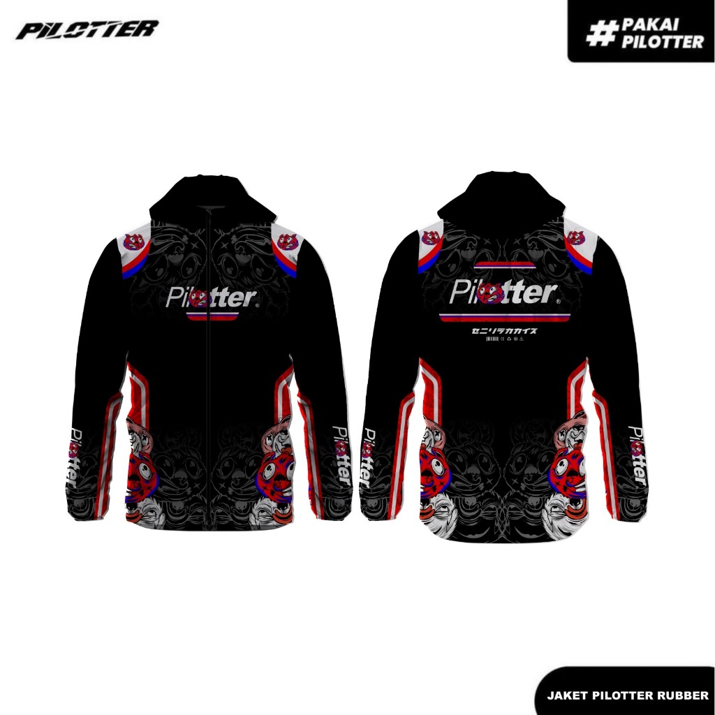 JAKET PARASUT PILOTTER RUBBER ORIGINAL FREE STIKER