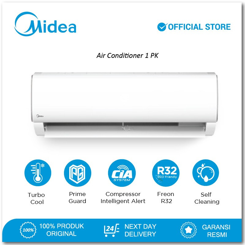 MIDEA AC STANDARD 1 PK MSAF09CRN2X (INDOOR + OUTDOOR)