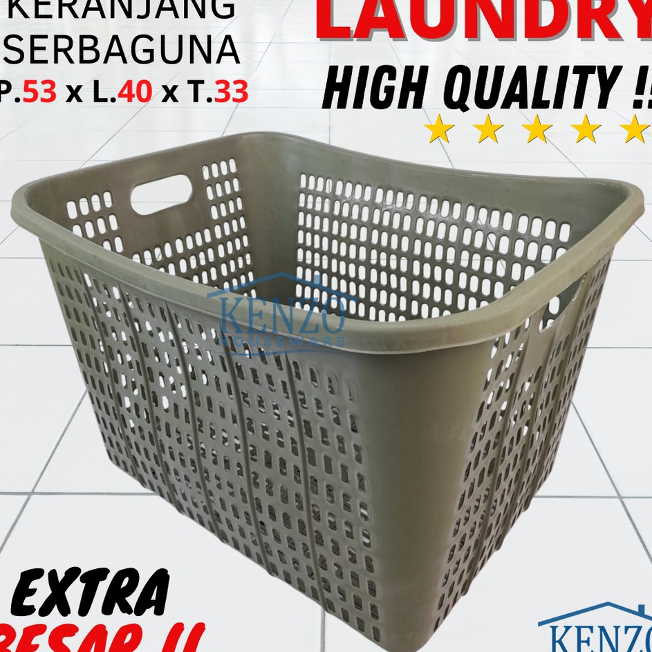 HANYA DISINI Keranjang Baju Laundry Pakaian Kotor Plastik Besar Kuat Murah
