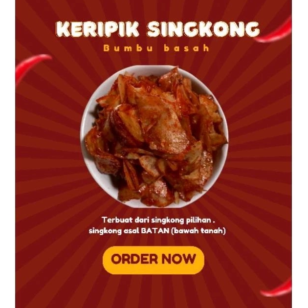 

KERIPIK SINGKONG rasa Balado pedas basah nikmat