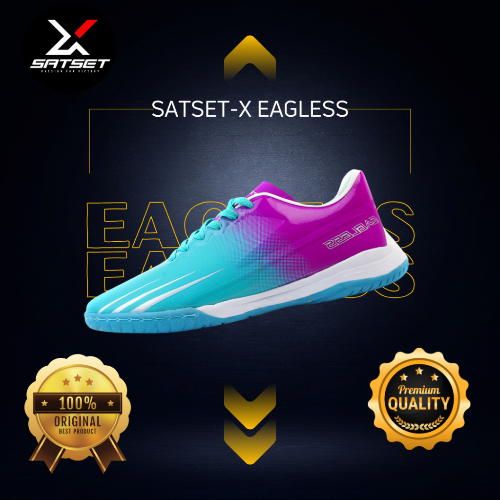 Sepatu Futsal brand Lokal Satset X Original 100 % Series Eagless Ori