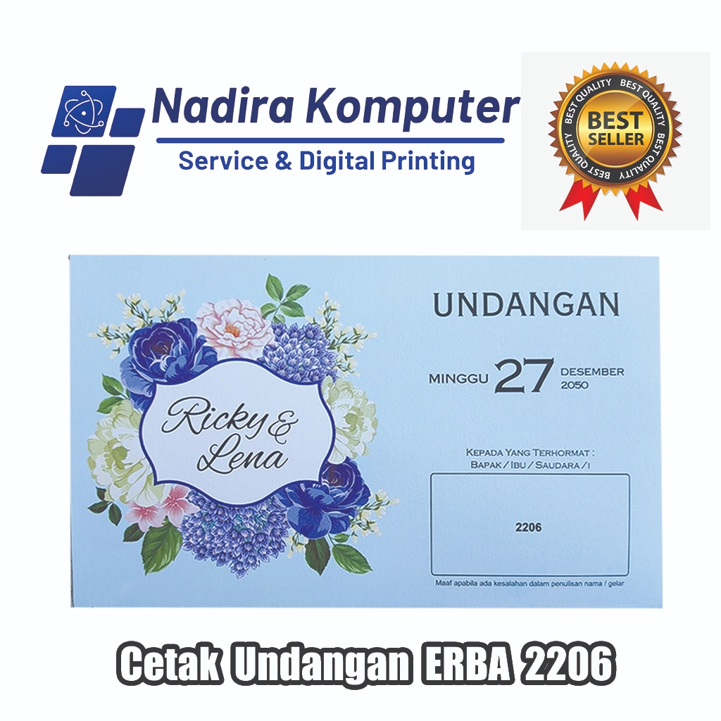 Undangan Pernikahan Tunangan Khitanan dll - ERBA 2206 // 50 pcs Undangan Erba 2206