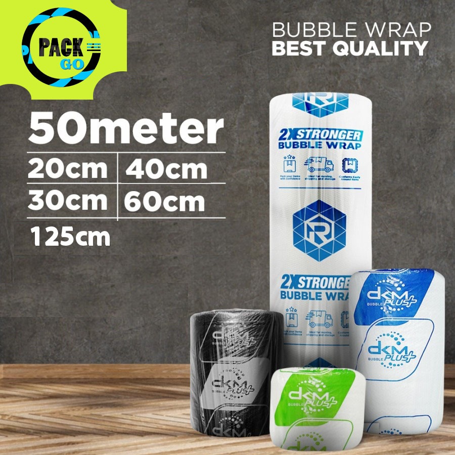 

Bubble Wrap Plastik DKM PLUS 125 CM x 50 M Berwarna Murah Premium Roll