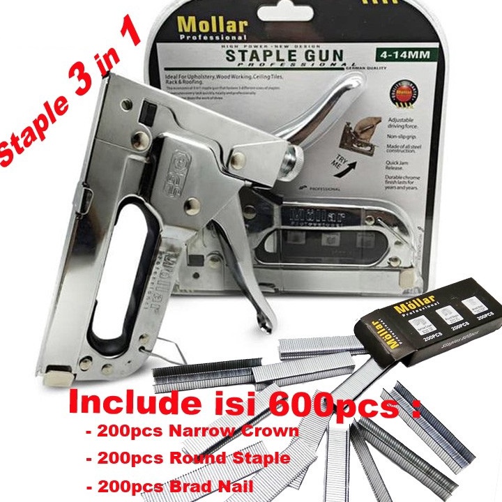 

BELANJA CERDAS Tacker Alat Staples dan Paku Tembak 3in1 Staple Mollar 414mm