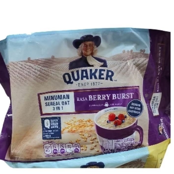 

Quaker 3in1 Berry Burst Polybag 240g Minuman Sereal Oats (Isi 8 sachet)