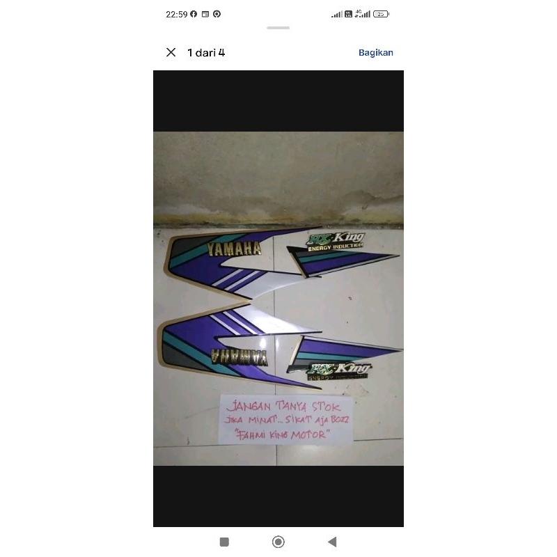 LIST STRIPING TANGKI RX KING KING SET DOP AKI OLSAM BIRU 1994 BUKAN ORIGINAL