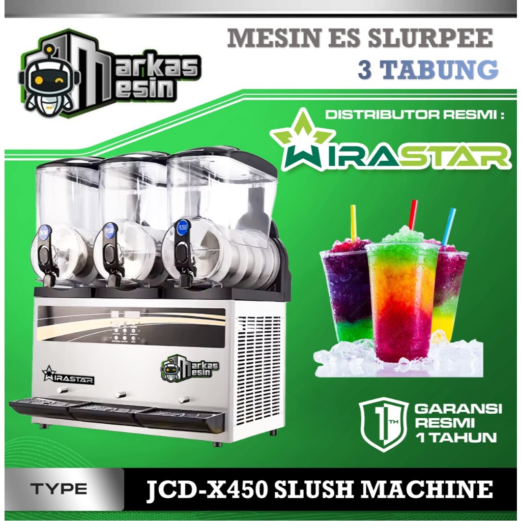 Slush Machine WIRASTAR JCD-X450 Mesin Slush Es Slurpee 3 Tabung