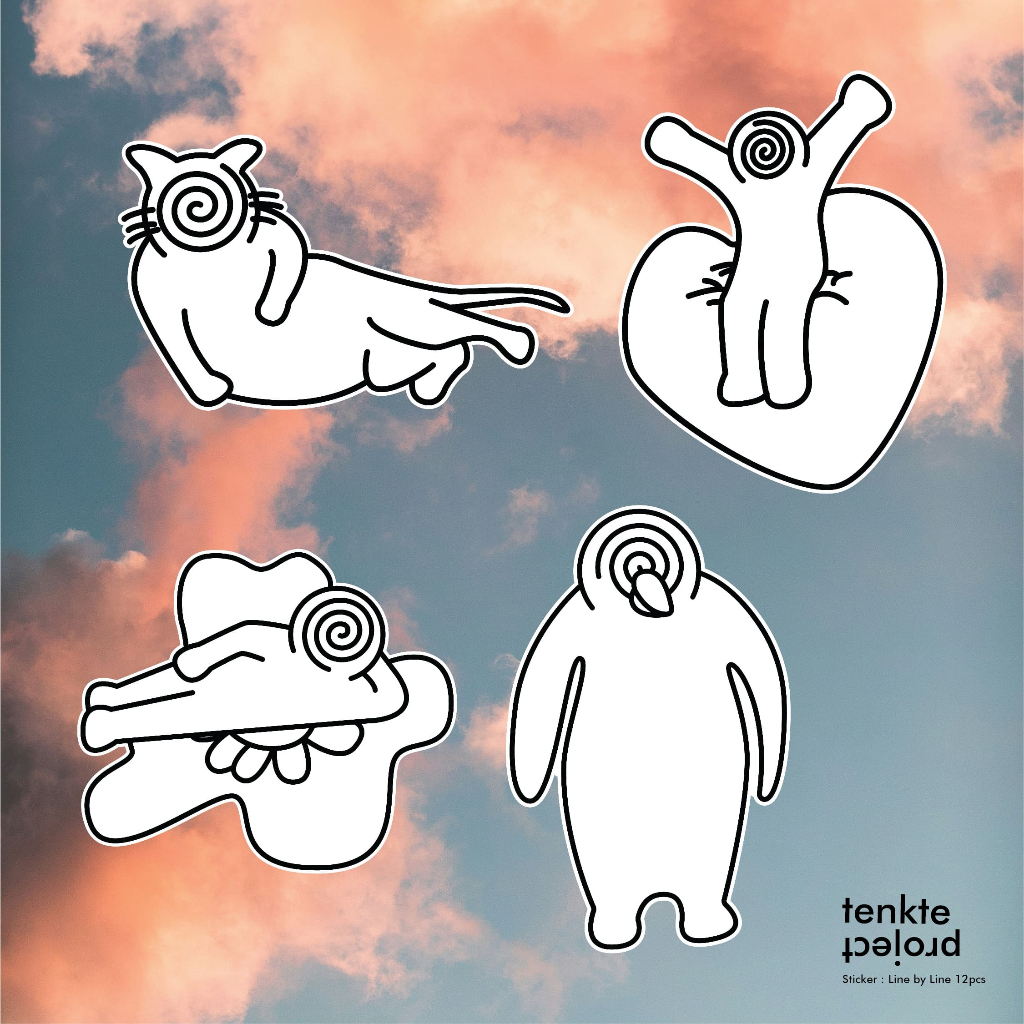 

Tenkte Sticker Pack (12 pcs) Line by Line Vinyl Glossy